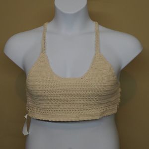 LF Emma & Sam Crochet Strappy Crop Top Large NWT